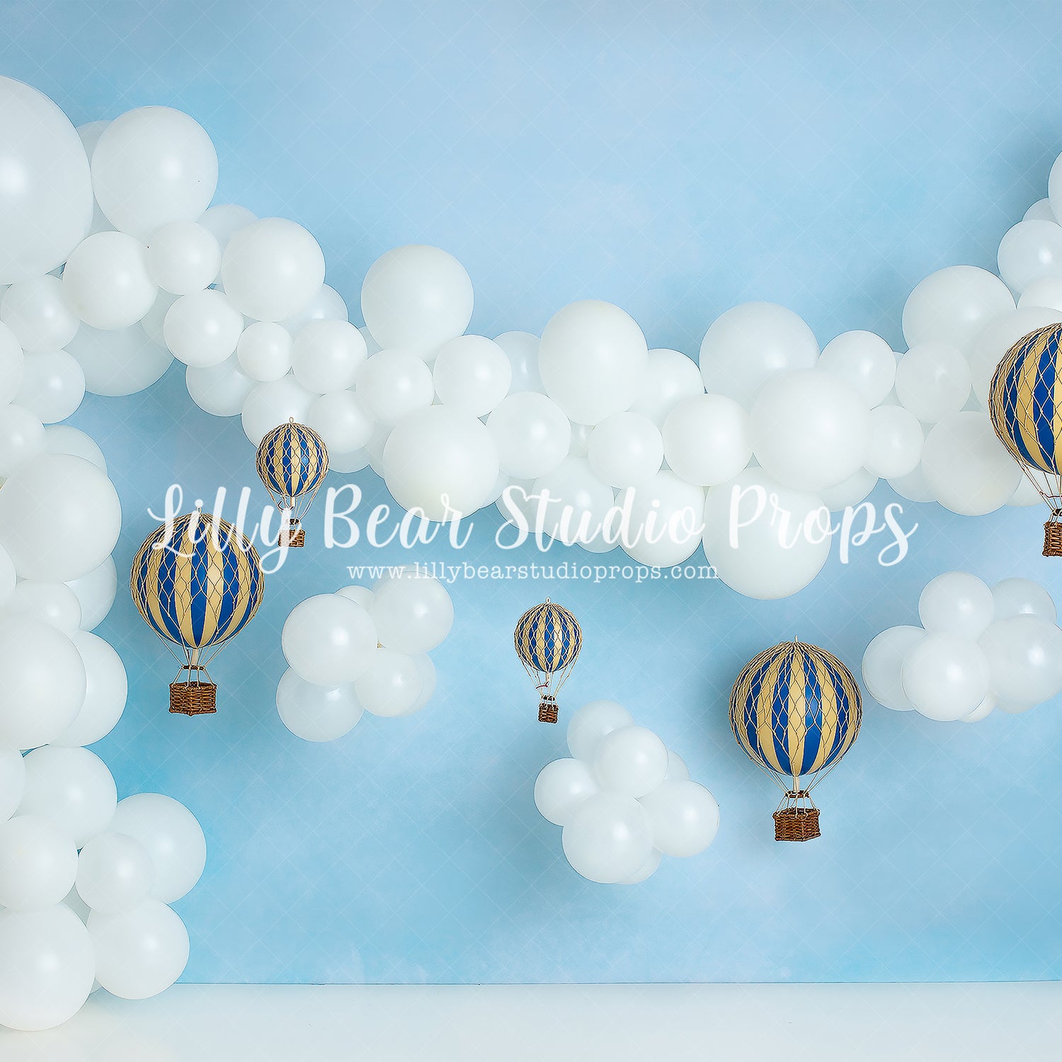 Hot Air Balloon by Lilly Bear Studio Props sold by Lilly Bear Studio Props, balloon garland - balloons - blue - FABRICS