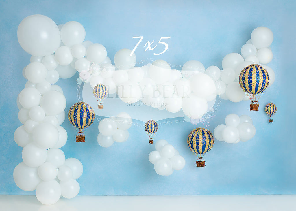 Hot Air Balloon by Lilly Bear Studio Props sold by Lilly Bear Studio Props, balloon garland - balloons - blue - FABRICS