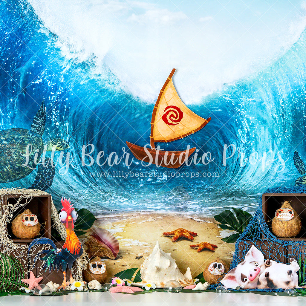 How Far I'll Go - Lilly Bear Studio Props, coconut, disney, disney movie, Disney princess, disney world, disneyland, Fabric, God of the Wind & Sea, hawaii, i am moana, maui, moana, ocean, ocean wave, rooster, sea turtle, turtle, Wrinkle Free Fabric