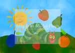 Hungry Caterpillar - Lilly Bear Studio Props, book them, caterpillar, caterpillar book, FABRICS, first birthday, fruit, girl, hungry caterpillar, storybook, the hungry caterpillar