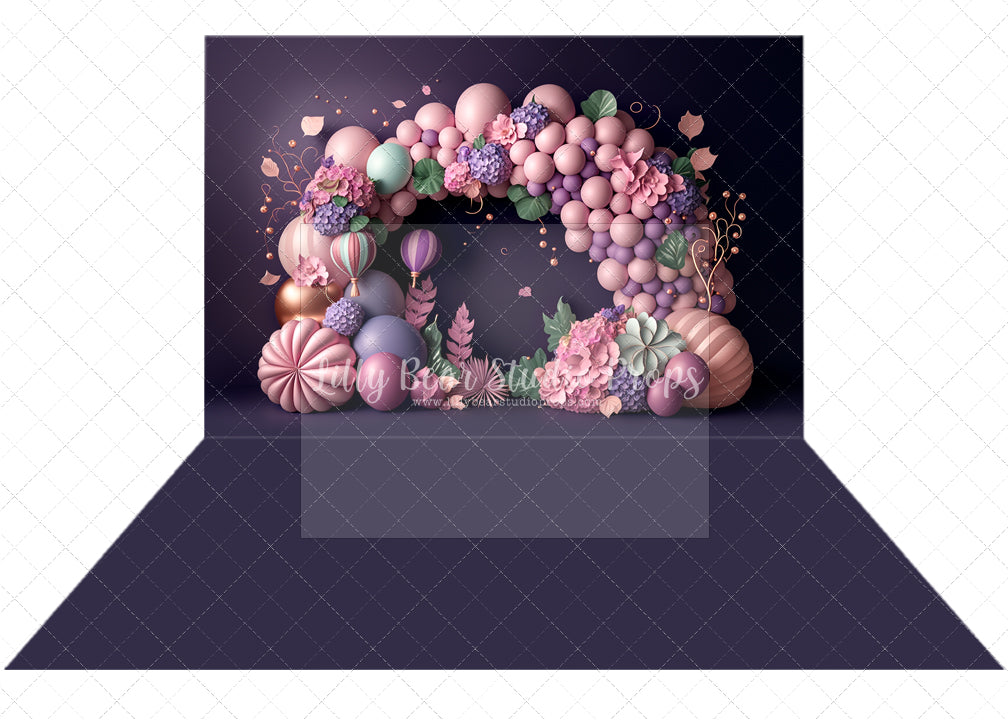 Hydrangea Balloons & Royal Purple Combo