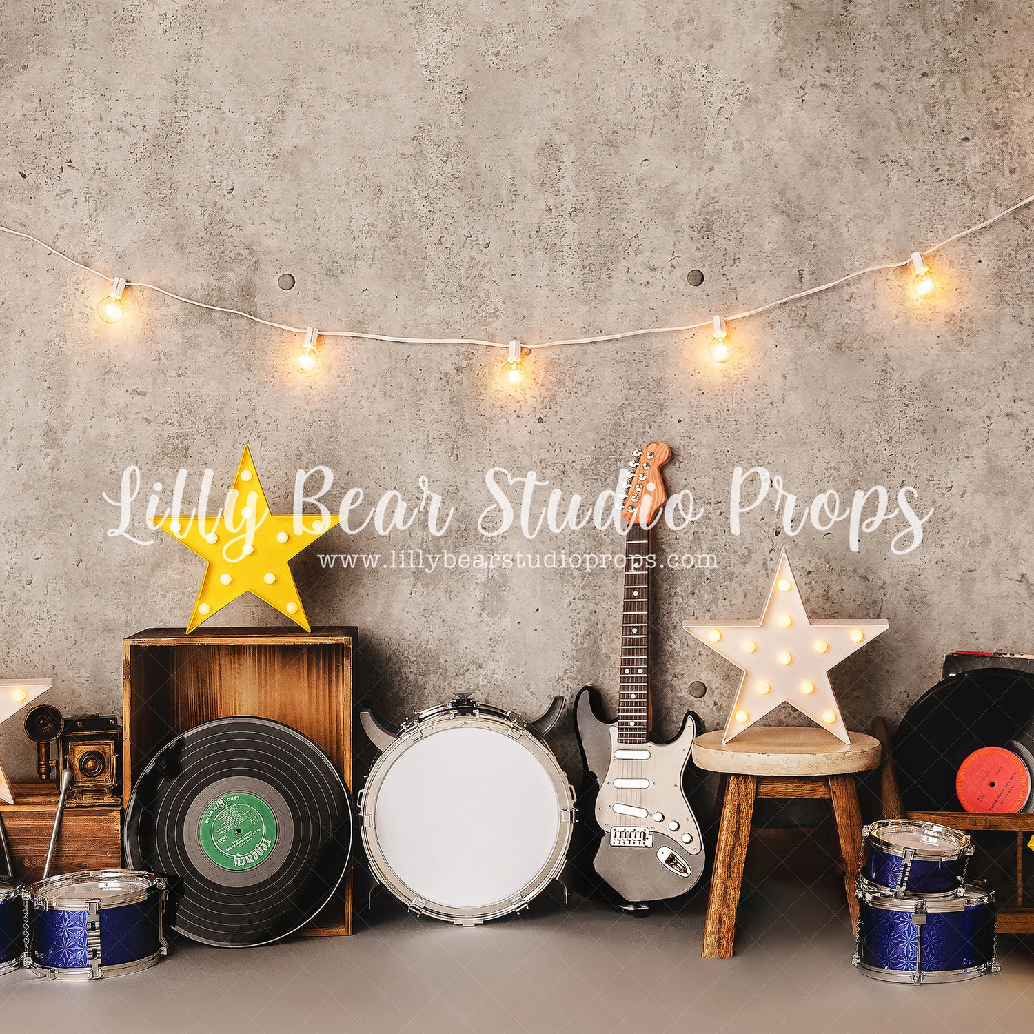 I Love Rock & Roll by Meagan Paige Photography sold by Lilly Bear Studio Props, FABRICS - music - musician - rock and r