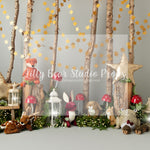 Toadstools and Woodland Hedgehogs - Lilly Bear Studio Props, butterfly balloons, gold stars, little wild one, magic mushrooms, mushrooms, rustic woodland, white balloons, wild one, wild one girl, woodland, woodland animals, woodland creatures, woodland flower garland, woodland friends