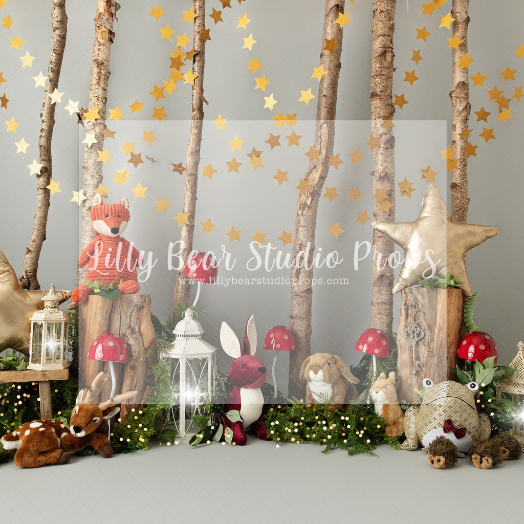 Toadstools and Woodland Hedgehogs - Lilly Bear Studio Props, butterfly balloons, gold stars, little wild one, magic mushrooms, mushrooms, rustic woodland, white balloons, wild one, wild one girl, woodland, woodland animals, woodland creatures, woodland flower garland, woodland friends