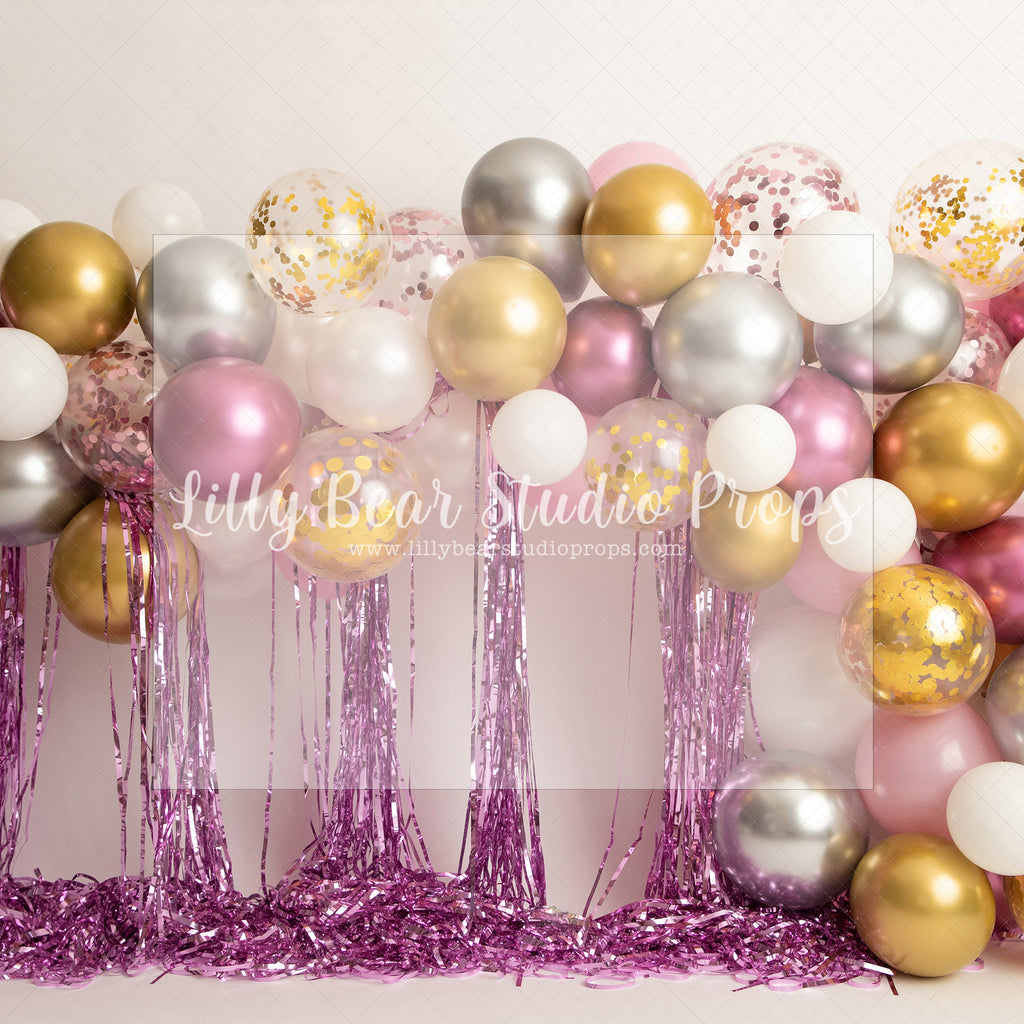 Mauve and Gold Pretty Party - Lilly Bear Studio Props, birthday, clouds, girl balloon garland, glitter gold, glitter pink, gold, gold and pink, gold confetti, gold pink glitter, gold stars, lantern, moon, moon and stars, moon stars and clouds, pink glitter & gold, pink gold and mauve