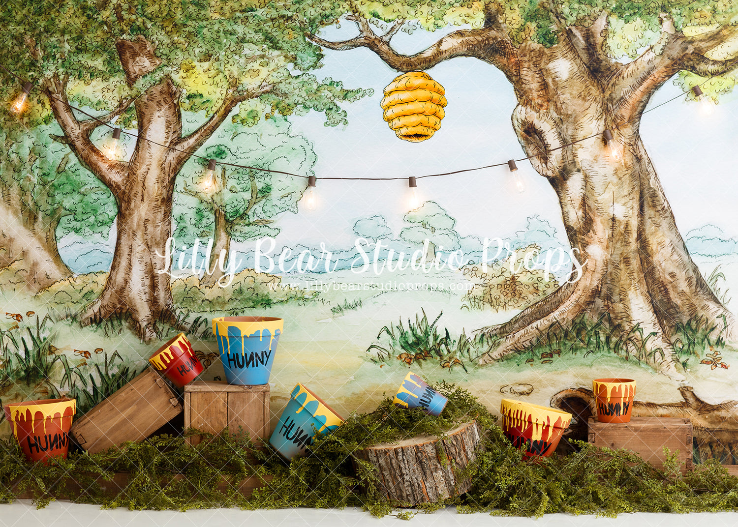 I'm So Rumbly In My Tumbly - Lilly Bear Studio Props, acre woods, Christopher Robin, disney, disney movie, disney world, fabric, fairytale, forest, forest painting, honey, honey bees, honey bucket, honey comb, honey comb nest, honey jar, honey pot, hundred acre wood, mr.sanders, piglet, poly, pooh, rabbit, roo, tigger, tree, tree house, vinyl, water colour forest, watercolor forest, winnie, winnie the pooh