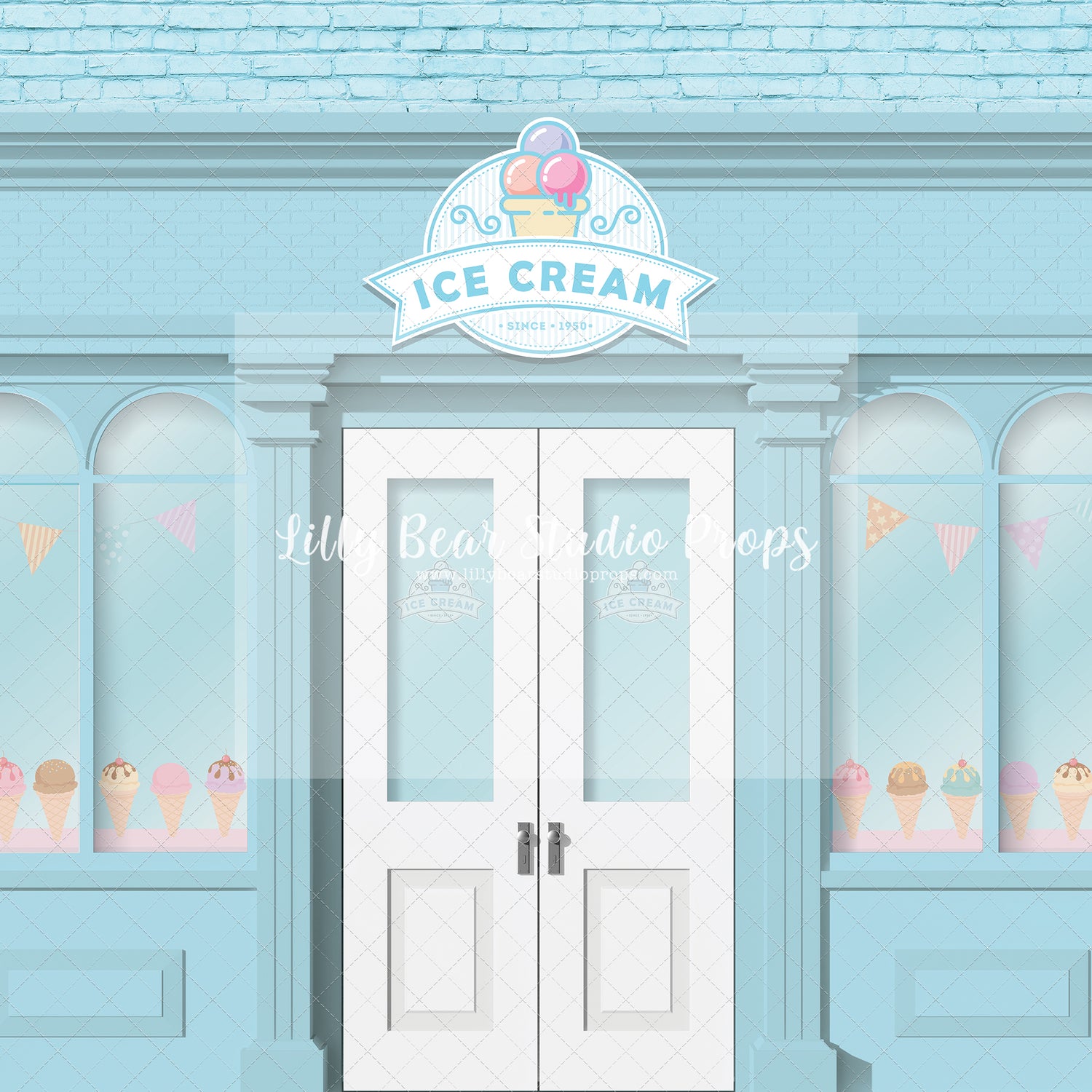 Ice Cream Gelateria Entry Blue