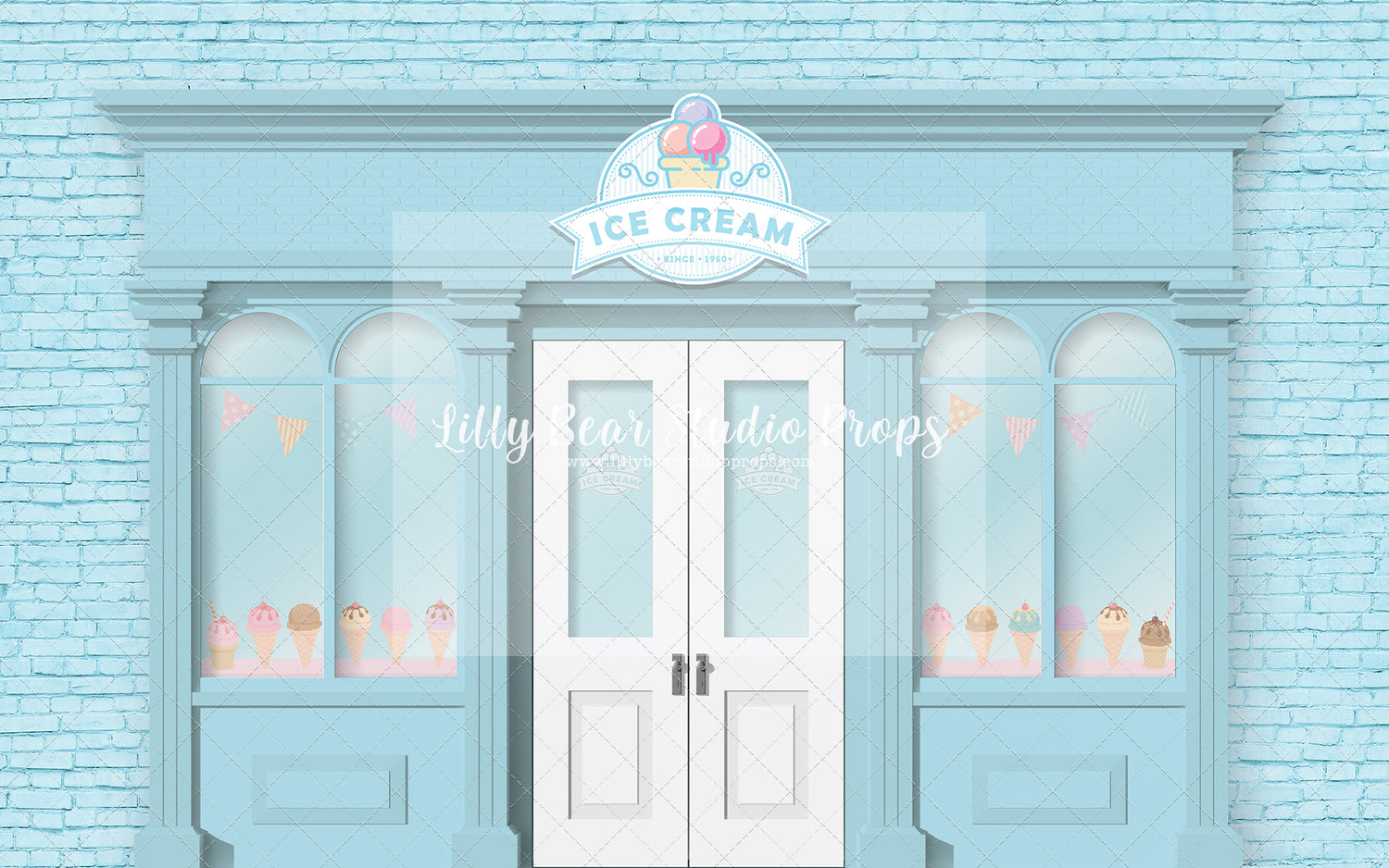 Ice Cream Gelateria Entry Blue