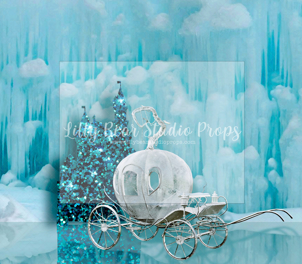 Ice Princess Carriage - Lilly Bear Studio Props, cinderella, cinderella carriage, cinderella castle, disney frozen, Fabric, FABRICS, frozen, frozen 2, frozen castle, frozen disney, frozen movie, frozen palace, frozen princess, ice princess