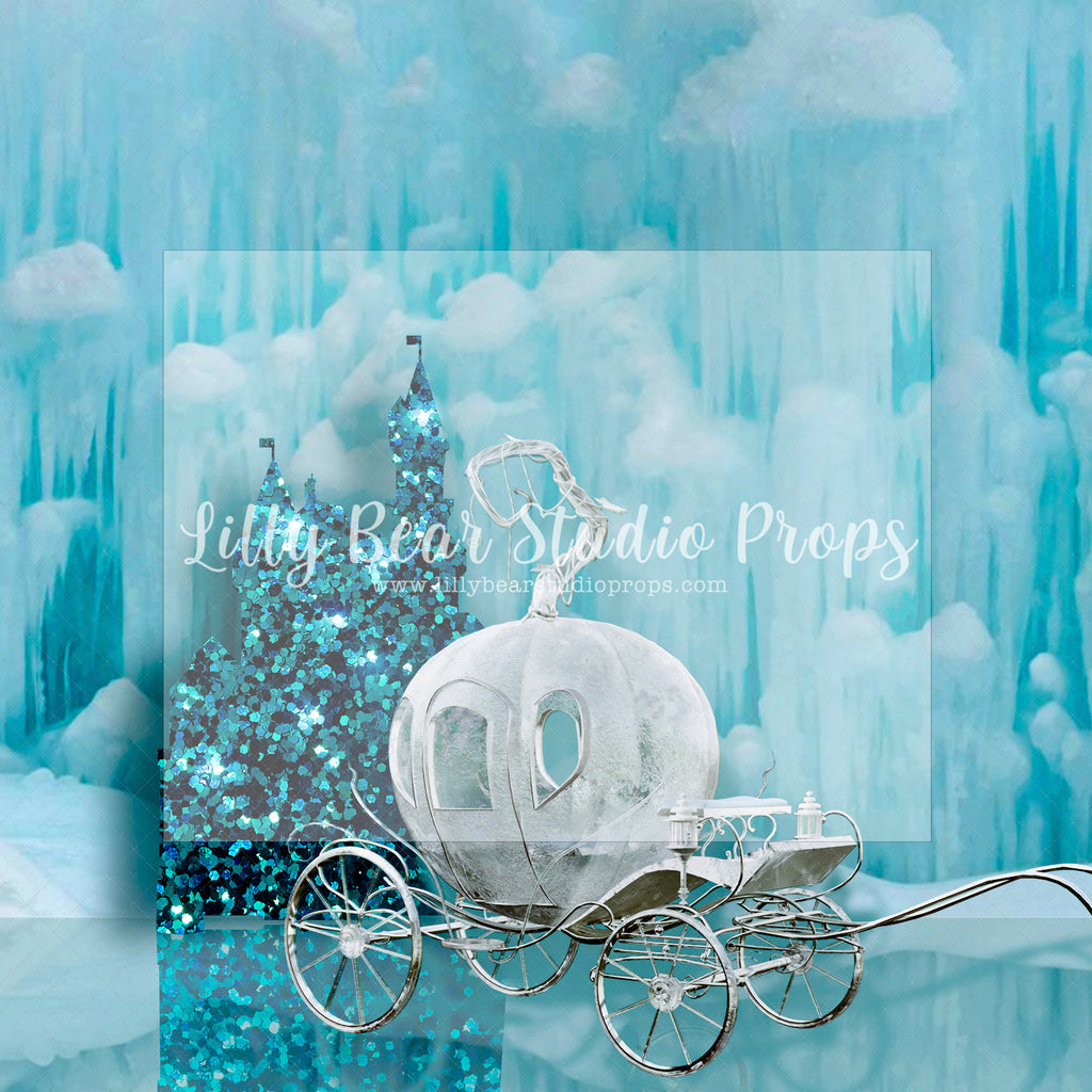 Ice Princess Carriage - Lilly Bear Studio Props, cinderella, cinderella carriage, cinderella castle, disney frozen, Fabric, FABRICS, frozen, frozen 2, frozen castle, frozen disney, frozen movie, frozen palace, frozen princess, ice princess
