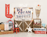 Ice Cream Parlour by Meagan Paige Photography sold by Lilly Bear Studio Props, FABRICS - ice cream - Ice cream parlor