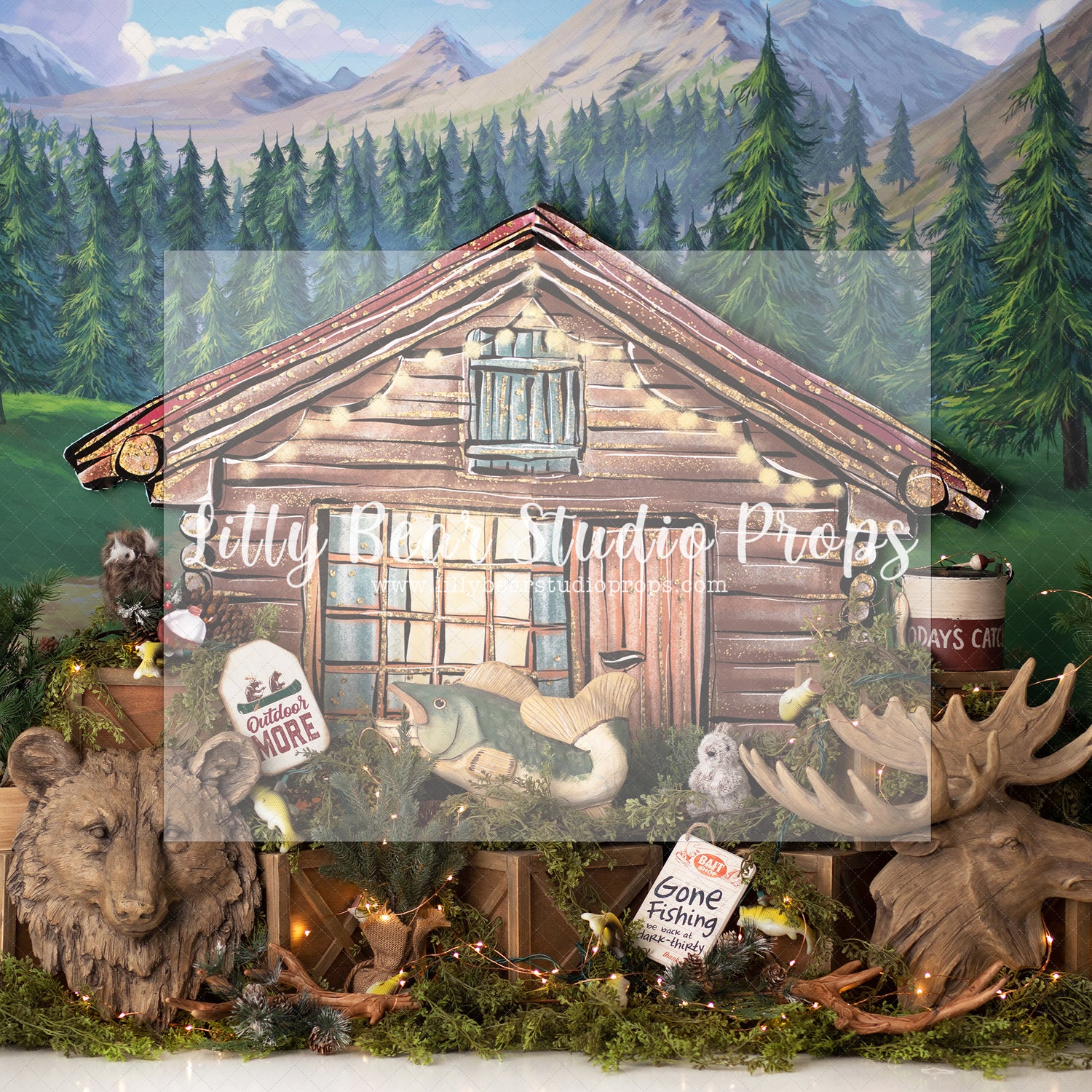 Into The Wilderness - Lilly Bear Studio Props, fish, fisherman, fishermans wharf, fishing, fishing cabin, fishing dock, fishing rod, gone fishing