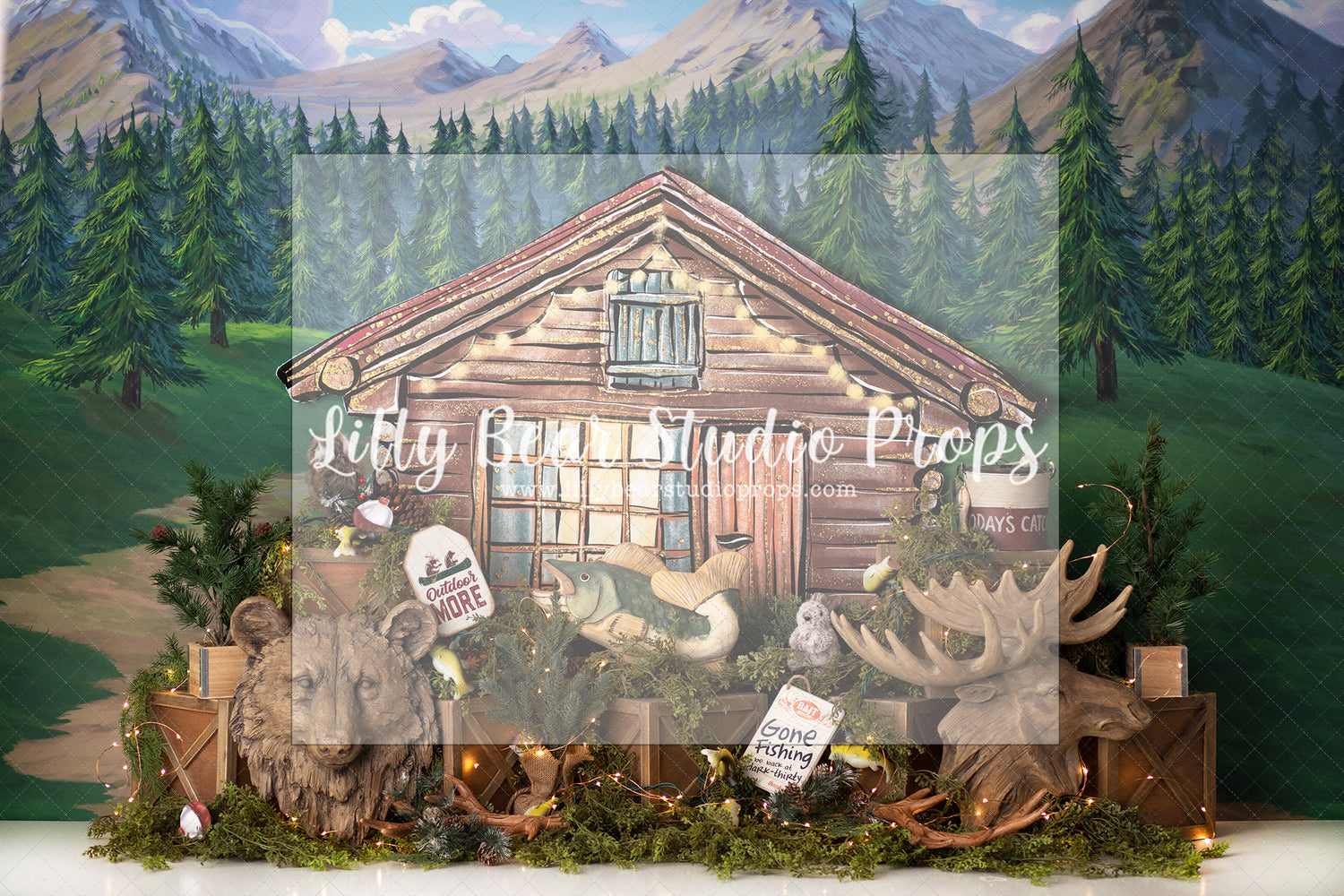 Into The Wilderness - Lilly Bear Studio Props, fish, fisherman, fishermans wharf, fishing, fishing cabin, fishing dock, fishing rod, gone fishing