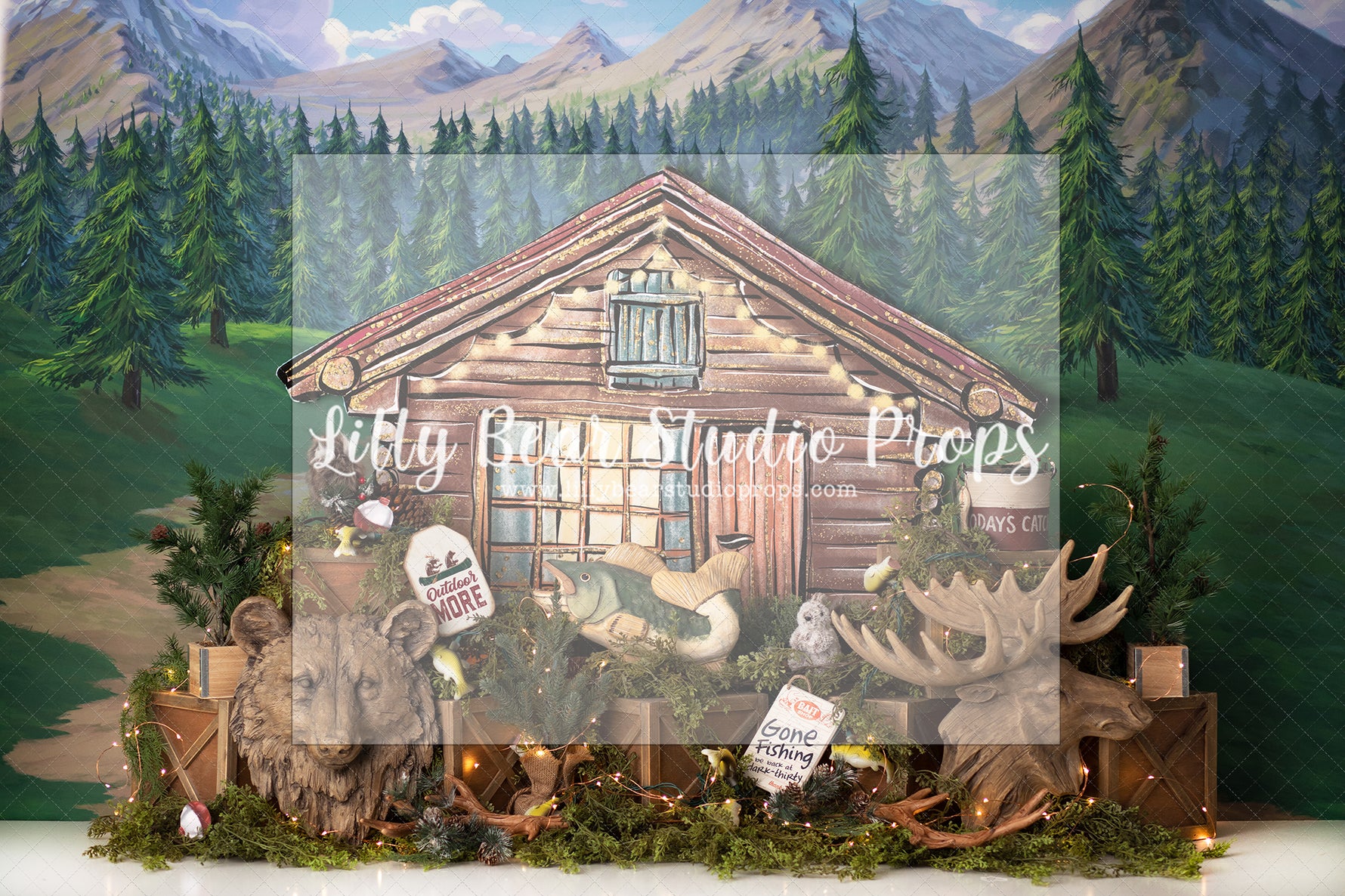 Into The Wilderness - Lilly Bear Studio Props, fish, fisherman, fishermans wharf, fishing, fishing cabin, fishing dock, fishing rod, gone fishing