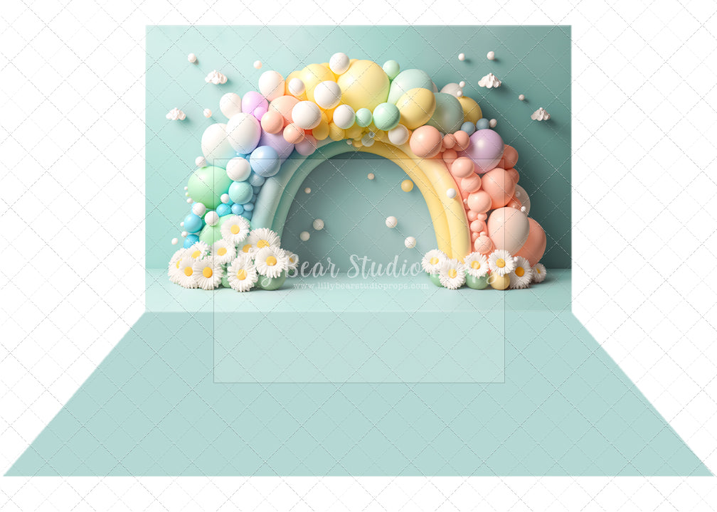 Iris Balloons & Pale Blue Solid Combo