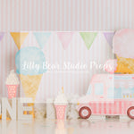 I Scream Parlor - Lilly Bear Studio Props, birthday, blue, blue and white, blues, boy, boy birthday, boy theme, boys, cake smash, first birthday, hot air balloon, hot air balloon rainbow, hot air balloons, ice cream, Ice cream parlor, ice cream shop, ice cream truck, one year, party, pastel, pastel ice cream, sky blue, smash, smash birthday, sweet one, sweet treats