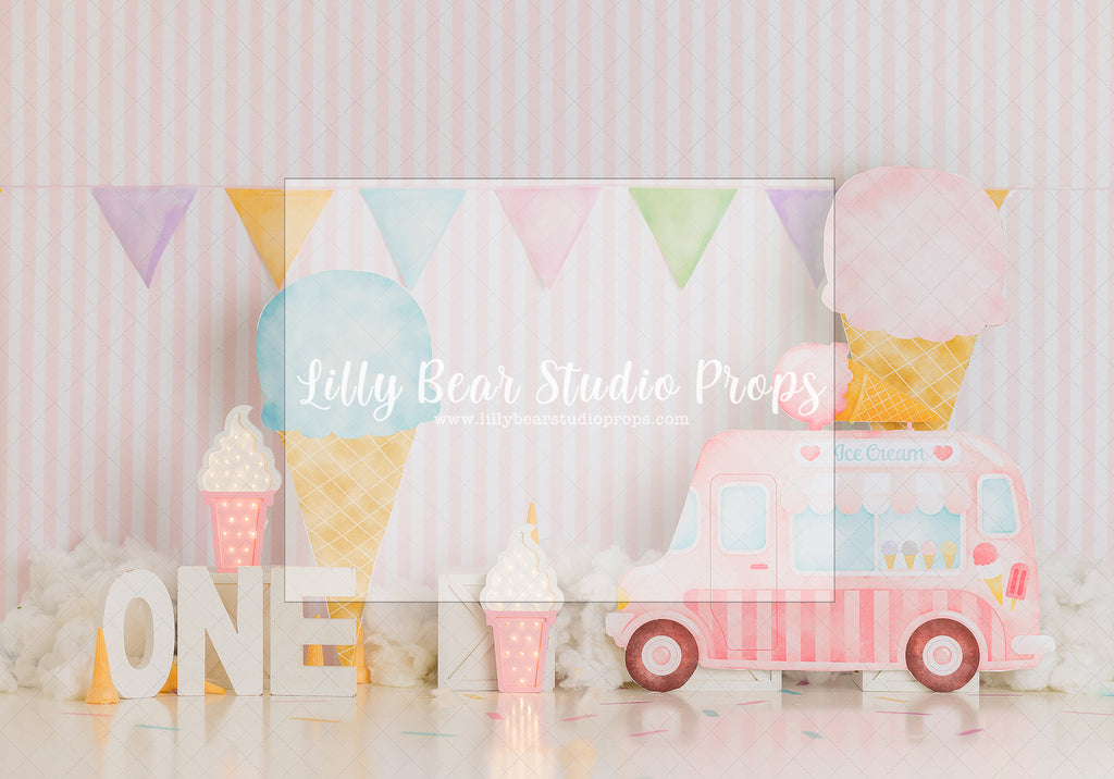 I Scream Parlor - Lilly Bear Studio Props, birthday, blue, blue and white, blues, boy, boy birthday, boy theme, boys, cake smash, first birthday, hot air balloon, hot air balloon rainbow, hot air balloons, ice cream, Ice cream parlor, ice cream shop, ice cream truck, one year, party, pastel, pastel ice cream, sky blue, smash, smash birthday, sweet one, sweet treats