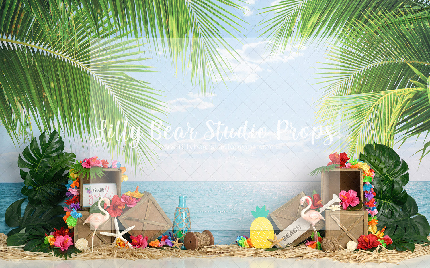 Island Life - Lilly Bear Studio Props, beach, beach day, beach hut, beach party, beach planks, beach sand, beach shack, beach shells, beach waves, beach wood, hawaii, hawaii beach, hawaii flower, hawaiian, hawaiian flower, hawaiian leaves, ocean beach, pink tropical, sandy beach, sandy beach floor, tropical, tropical fruit, tropical island, tropical leaves, tropical pink, water beach