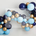 It's Navy Baby - Lilly Bear Studio Props, balloon, balloon garland, cake smash, Fabric, FABRICS, floral, girl, gold, gold and pink, gold balloons, navy, navy blue, navy floral, navy flowers, navy gold pink, pink, pink balloons, pink floral, pink flower, pink flowers, vintage, vintage floral, white balloons, Wrinkle Free Fabric