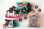 It's Diner Time by Zazz Photography sold by Lilly Bear Studio Props, balloon arch - balloon garland - balloons - black