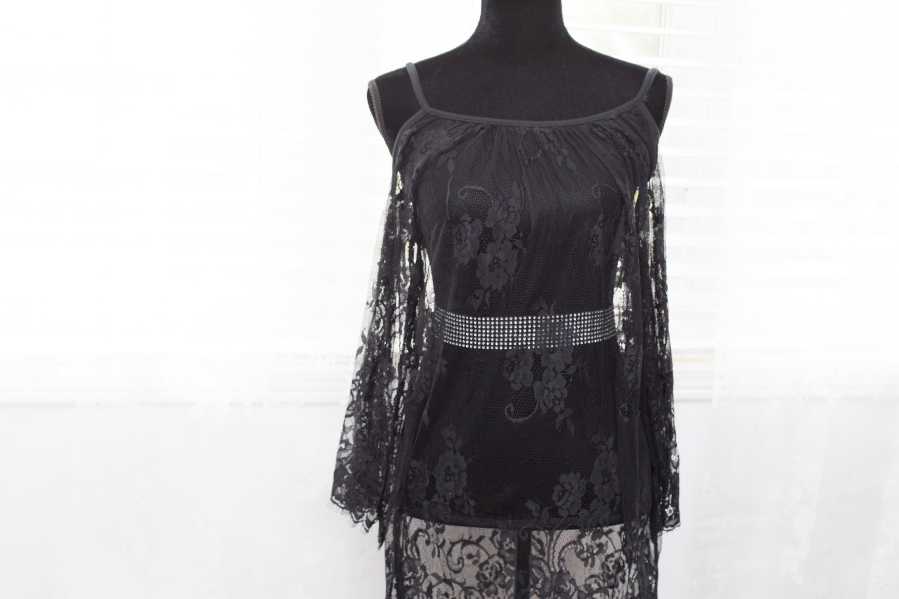 Black Lace Dress - Off Shoulder by Lilly Bear Studio Props sold by Lilly Bear Studio Props, dress - lace dress - lace m