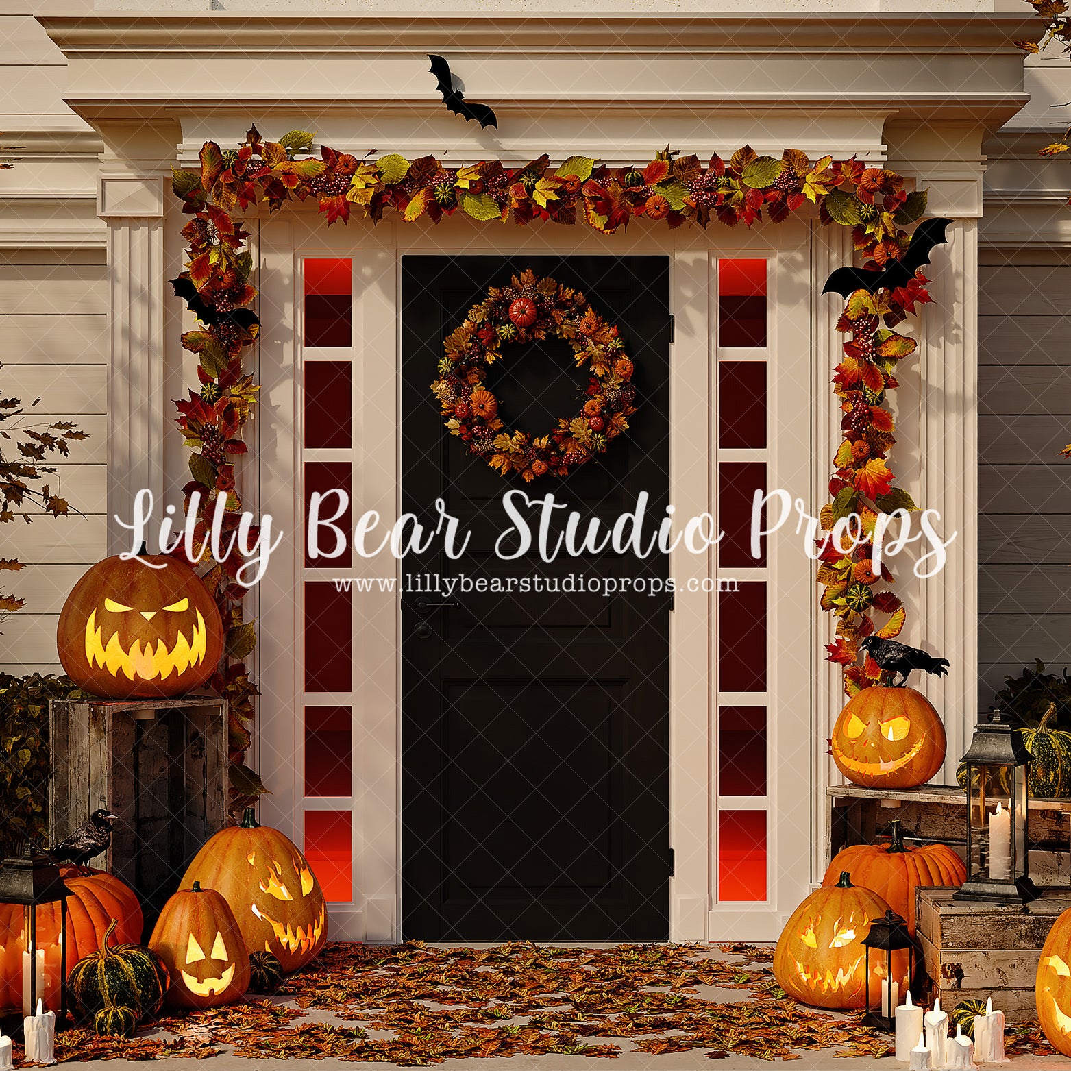 Jack-O-Lartern Entry by Lilly Bear Studio Props sold by Lilly Bear Studio Props, bat - bats - black and white - black b