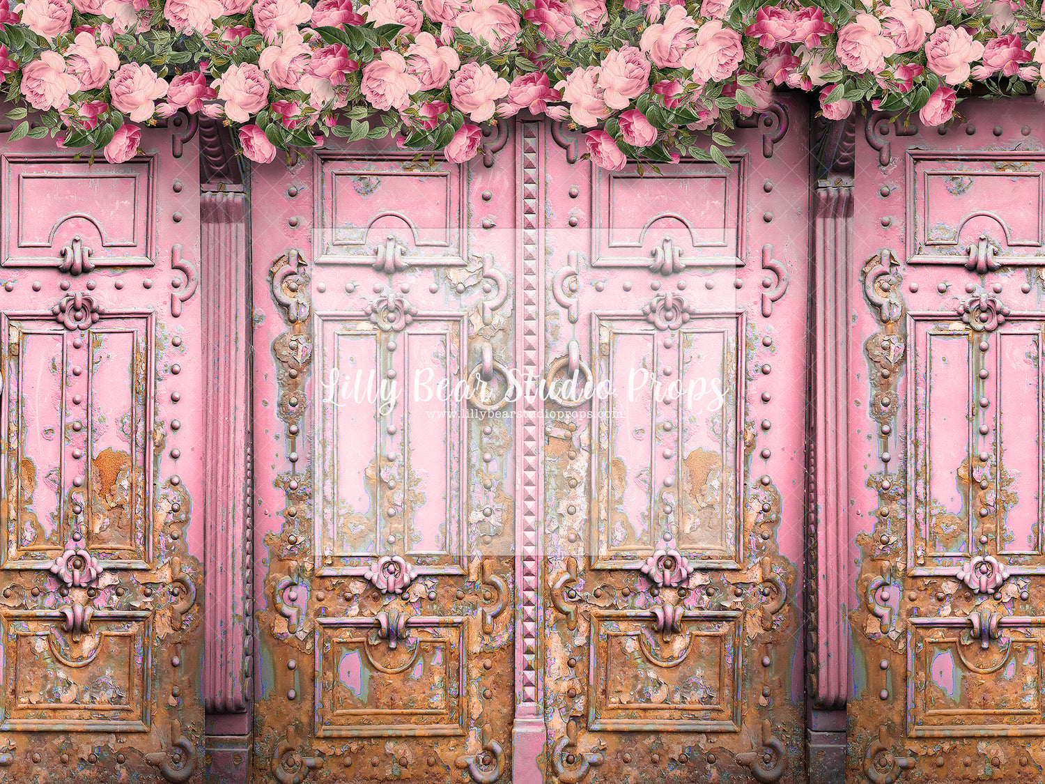 GATES OF SPRING - Lilly Bear Studio Props, arrow heart, arrows, balloons, clear balloons, cupids arrow, door, door wall, doors, doorway, FABRICS, girl, girl balloons, gold balloons, heart, hearts and arrows, love balloon, pink clouds, pink doors, valentine, valentine bed, valentine doors, valentine letter, valentine's card, valentines, valentines day