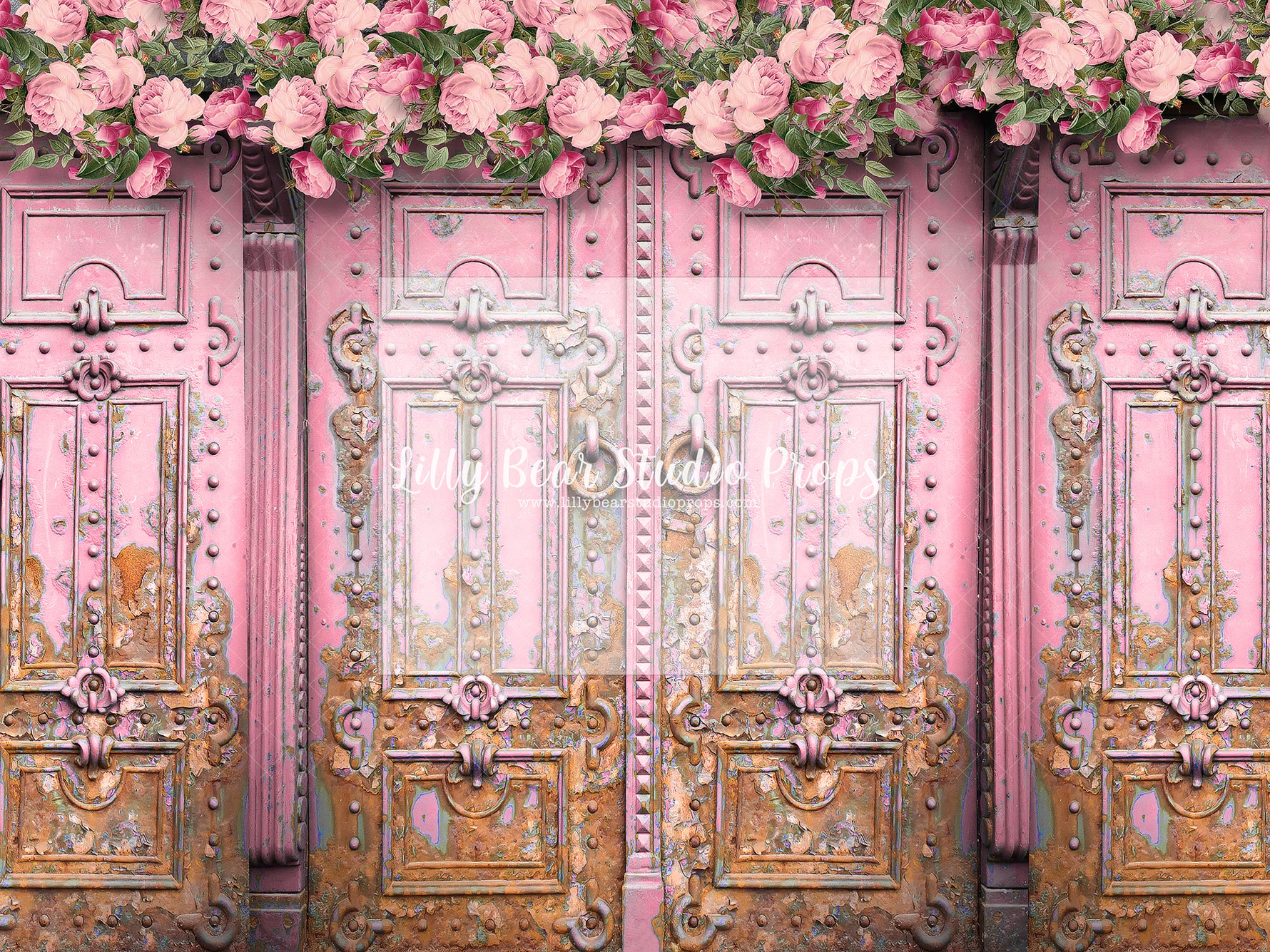 GATES OF SPRING - Lilly Bear Studio Props, arrow heart, arrows, balloons, clear balloons, cupids arrow, door, door wall, doors, doorway, FABRICS, girl, girl balloons, gold balloons, heart, hearts and arrows, love balloon, pink clouds, pink doors, valentine, valentine bed, valentine doors, valentine letter, valentine's card, valentines, valentines day