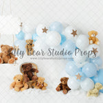 Jasper and Teddies - Lilly Bear Studio Props, airplane, aviation, aviator, flying, oh how times flies, oh the places we will go, silver star, silver stars, stars, teddy, teddy balloons, teddy bear, teddy bear picnic, teddy bears, teddys, time flies