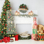 Joyful Christmas Mantle - Lilly Bear Studio Props, christmas, Cozy, Decorated, Festive, Giving, Holiday, Holy, Hopeful, Joyful, Merry, Peaceful, Peacful, Red & Green, Seasonal, Winter, Xmas, Yuletide