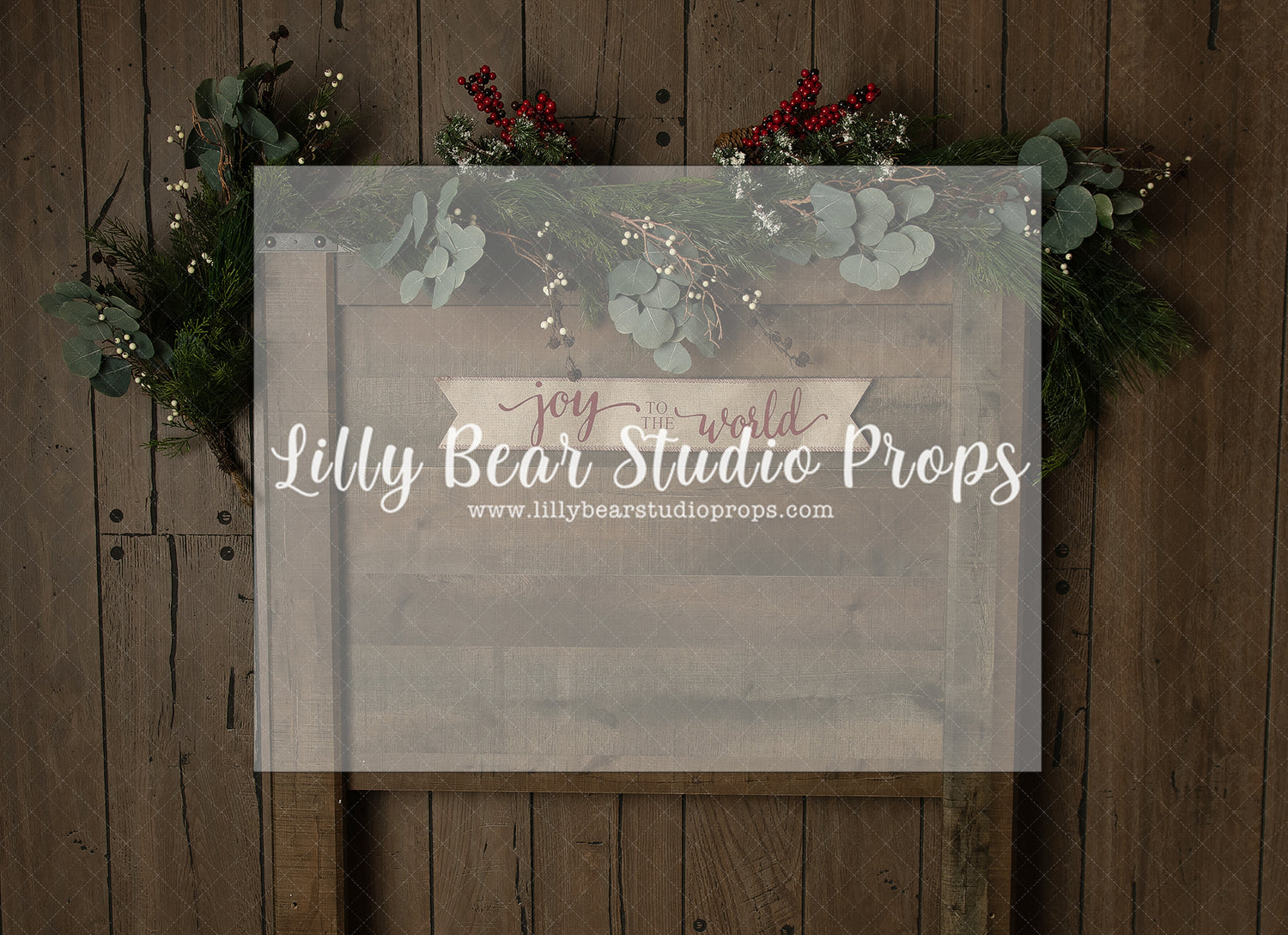 Joy to the World Headboard - Lilly Bear Studio Props, christmas, Cozy, Decorated, Festive, Giving, Holiday, Holy, Hopeful, Joyful, Merry, Peaceful, Peacful, Red & Green, Seasonal, Winter, Xmas, Yuletide