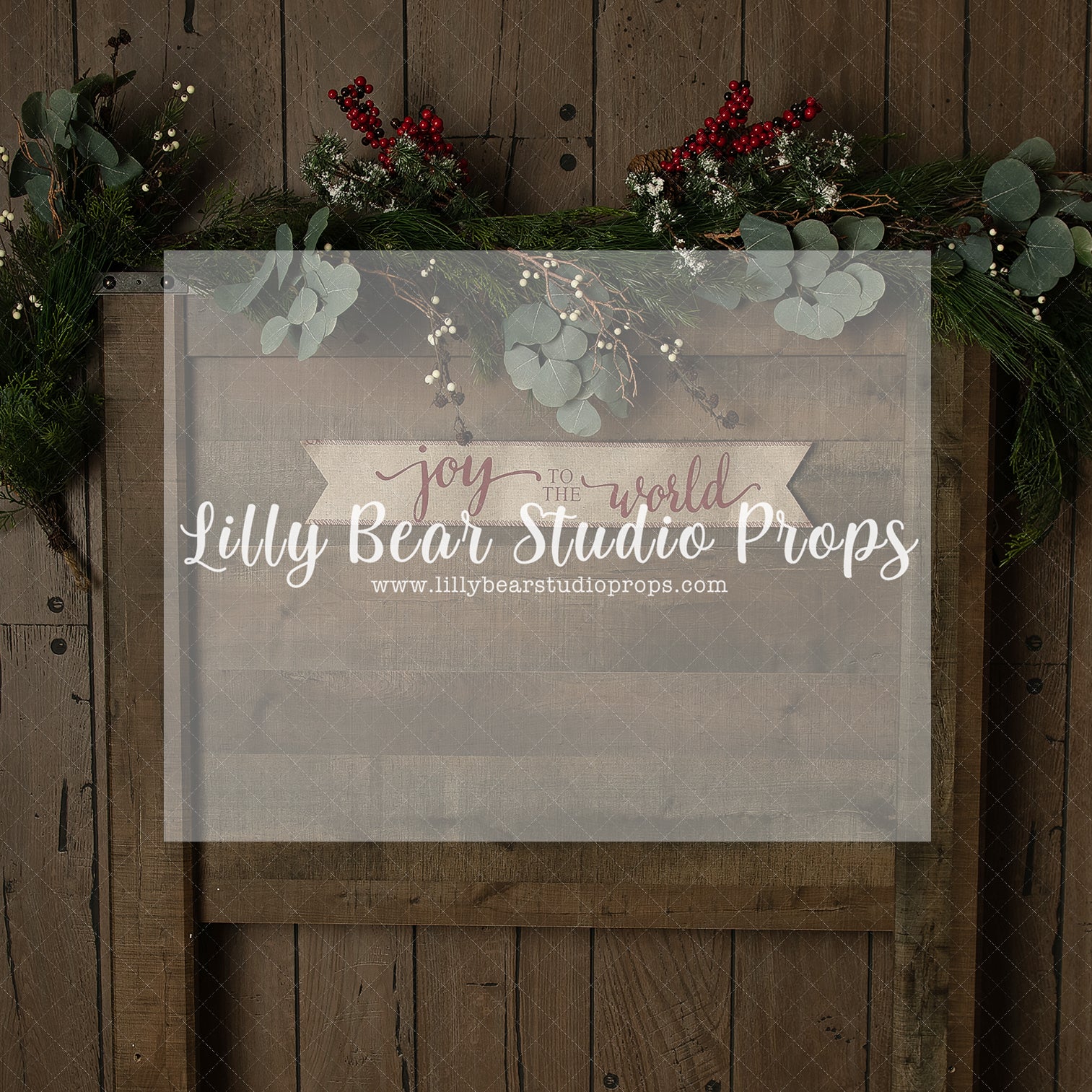 Joy to the World Headboard - Lilly Bear Studio Props, christmas, Cozy, Decorated, Festive, Giving, Holiday, Holy, Hopeful, Joyful, Merry, Peaceful, Peacful, Red & Green, Seasonal, Winter, Xmas, Yuletide