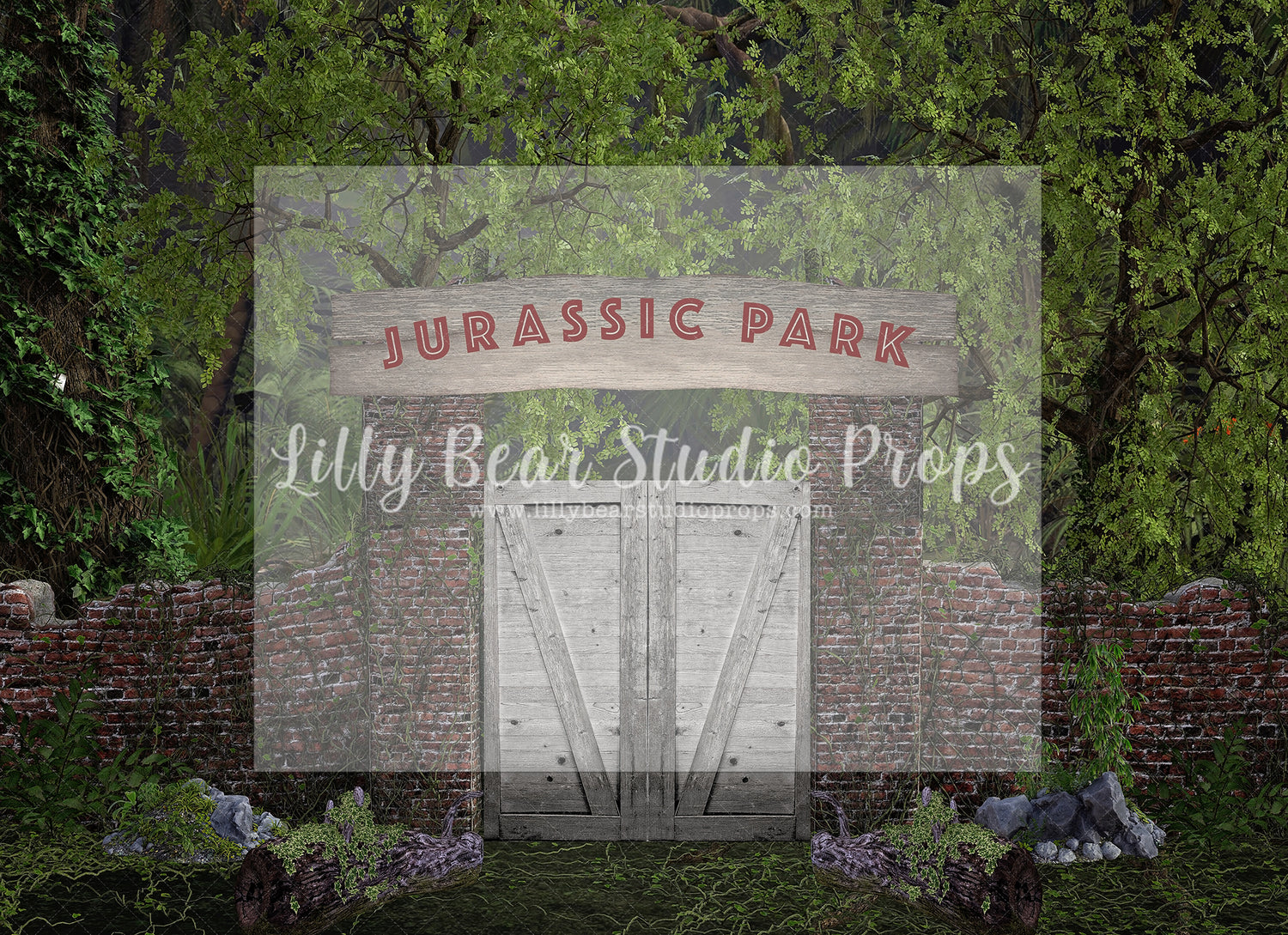 Jurassic Gateway by Santana Nicole Photography - Lilly Bear Studio Props, dino, dino forest, dino one, Dino-roars, dinos, dinosaur, dinosaurs, FABRICS, jungle dino, jurassic, Jurassic park, little dino, wild dino