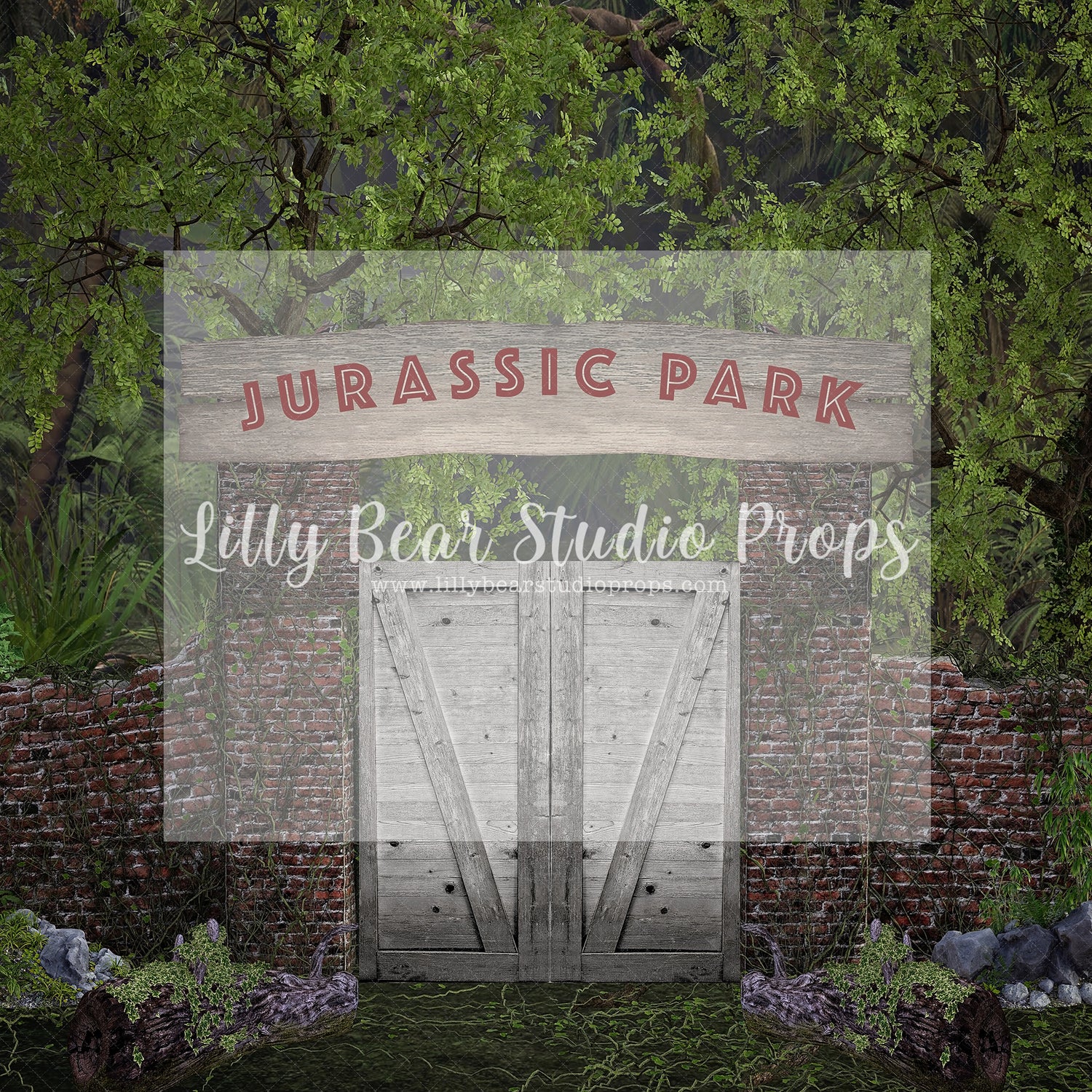 Jurassic Gateway by Santana Nicole Photography - Lilly Bear Studio Props, dino, dino forest, dino one, Dino-roars, dinos, dinosaur, dinosaurs, FABRICS, jungle dino, jurassic, Jurassic park, little dino, wild dino