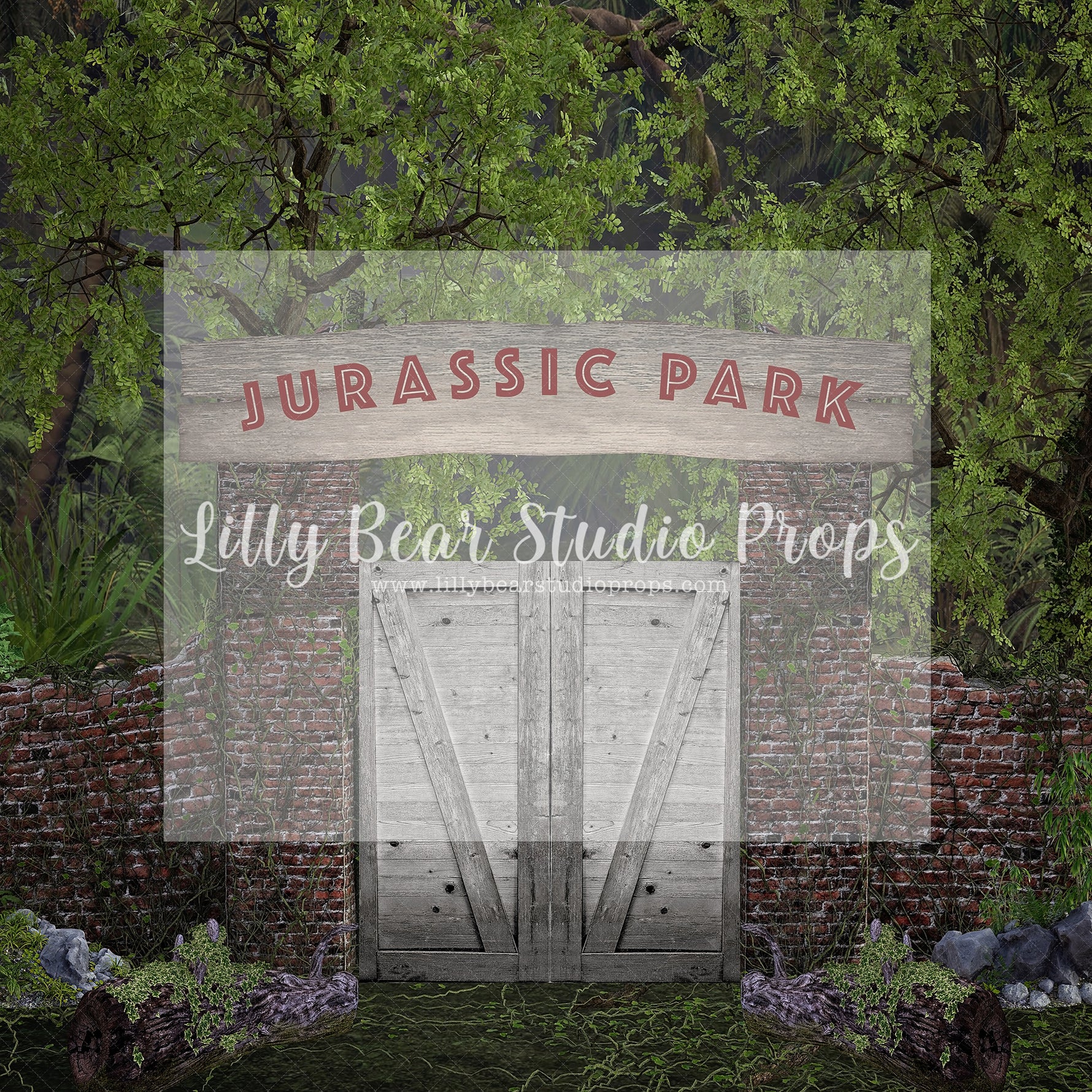 Jurassic Gateway by Santana Nicole Photography - Lilly Bear Studio Props, dino, dino forest, dino one, Dino-roars, dinos, dinosaur, dinosaurs, FABRICS, jungle dino, jurassic, Jurassic park, little dino, wild dino