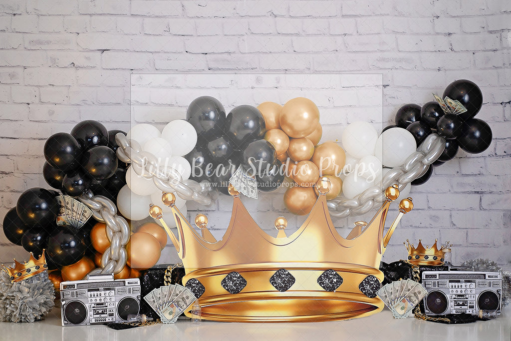 King Biggie - Lilly Bear Studio Props, baby boss, black & gold, boss, boss baby, bow tie, crown, dj, FABRICS, gold and black, grey and blue, mister, mister one, mr.heartbreaker, mr.onederful, one-derful
