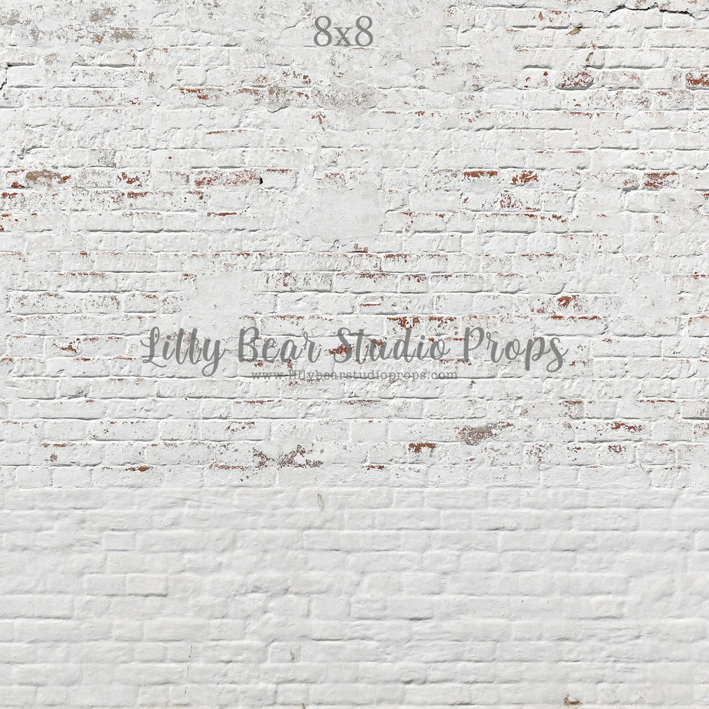 L.A. White Wash Brick Wall by Lilly Bear Studio Props sold by Lilly Bear Studio Props, distressed - distressed brick
