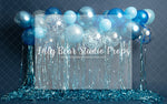 Late Fiesta - Lilly Bear Studio Props, balloons, birthday, blue, blue and gold, blue and gold balloons, blue balloons, boy birthday, navy, one, royal, royalty, silver, silver confetti, silver confetti balloon, tassles