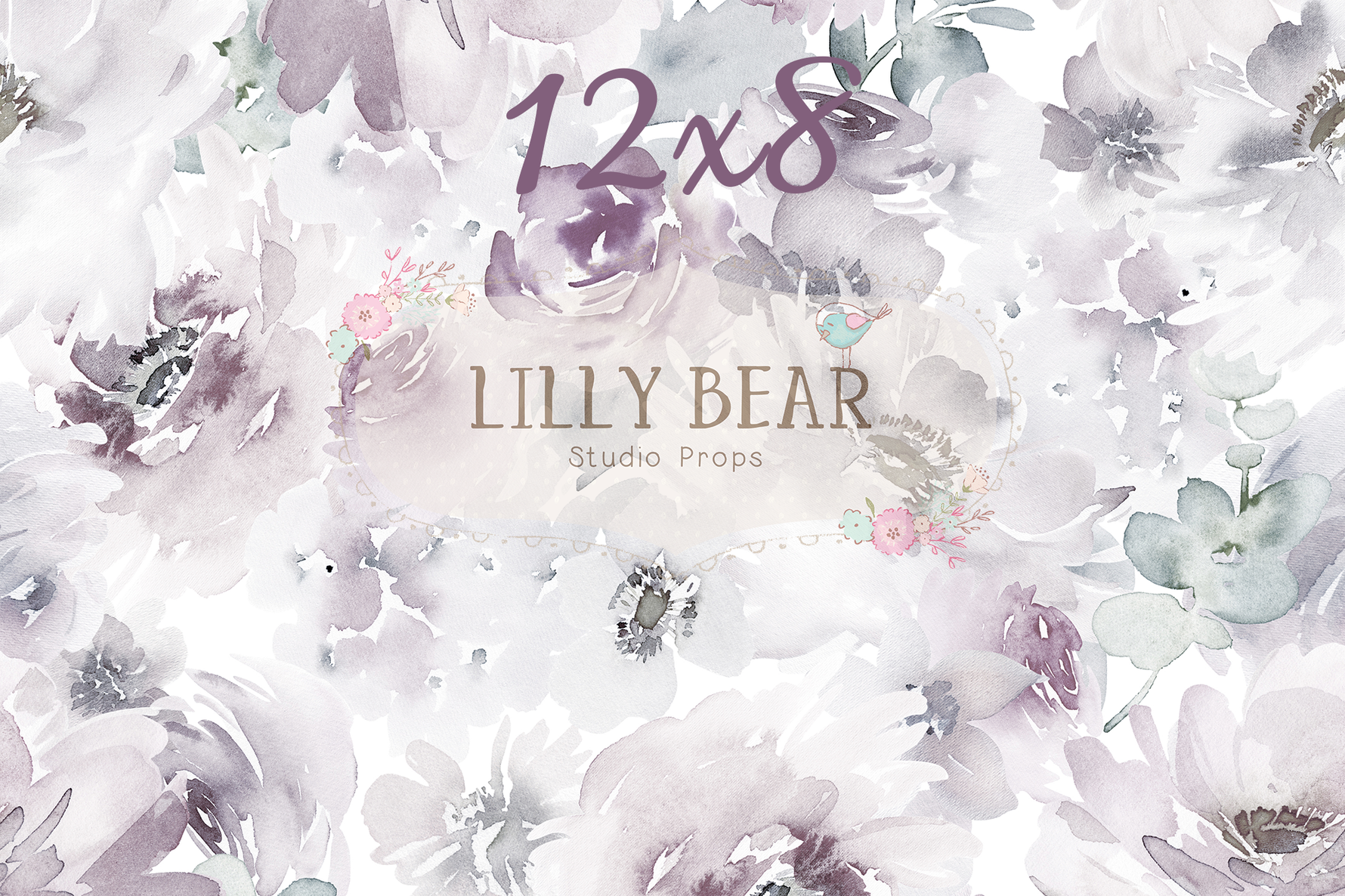 Lavender Mist by Lilly Bear Studio Props sold by Lilly Bear Studio Props, abstract - FABRICS - floral - flowers - hand