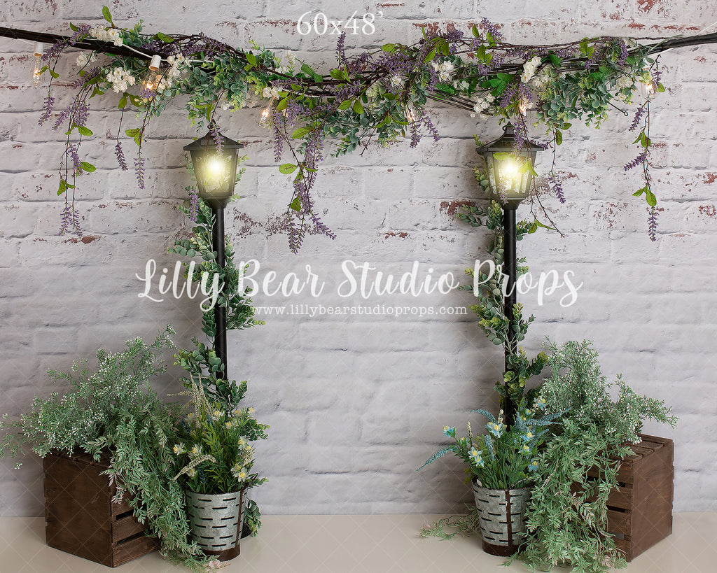 Lavender Archway by Daniella Photography sold by Lilly Bear Studio Props, boys - brick - Brick Wall - cake smash - dist