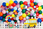 Learning Is Fun - Lilly Bear Studio Props, balloons, big top, carnival, circus, coco melon, cocomelon, FABRICS, fair, lets go to the circus, melon, rainbow balloons, school bus