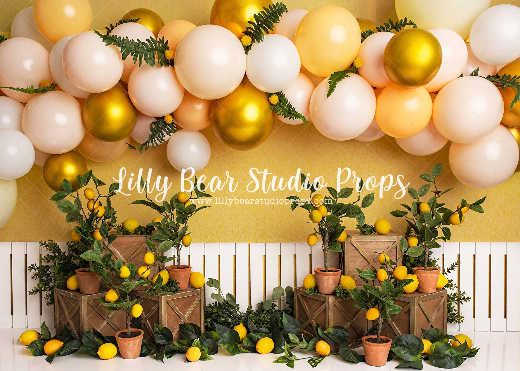 Lemon Delight by Brittany Ebany & Co. sold by Lilly Bear Studio Props, fence - lemon - lemon balloon - lemon garden - l