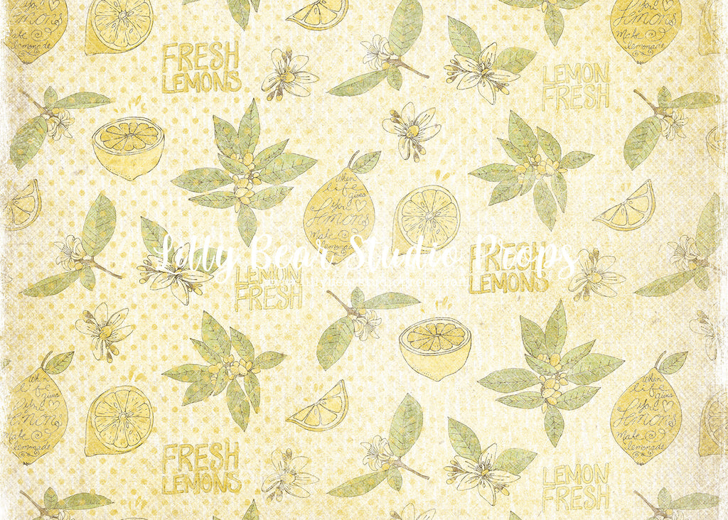 Lemon Fresh - Lilly Bear Studio Props, FABRICS, fine art texture, floral, floral texture, neutral, pastel yellow, spring, texture, vintage, yellow, yellow floral, yellow texture