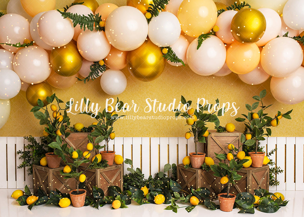 Lemon Light by Brittany Ebany & Co. sold by Lilly Bear Studio Props, fence - lemon - lemon balloon - lemon garden - lem