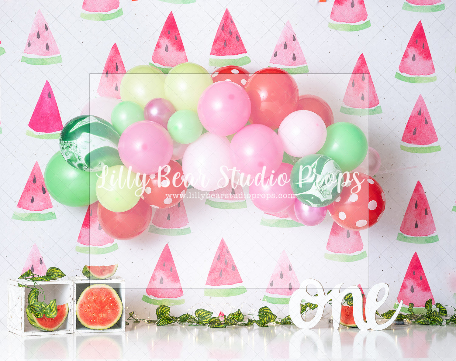 Let's be Seedy by Jennifer Sutsser - Lilly Bear Studio Props, watermelon, watermelon garland, watermelon pink and green, watermelon seeds, watermelon slices, watermelon sugar high, watermelons