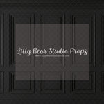 Library Wall Black - Lilly Bear Studio Props, black vintage wall, black wainscotting, black wainscotting wall, dark vintage wall, dark wainscotting wall, dark wall, FLOORS, vintage, vintage wall, wainscotting, wainscotting wall, wall