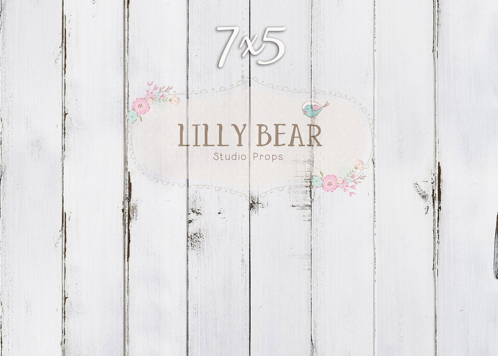 Lilly White Wood Planks Neoprene - Lilly Bear Studio Props, distressed, distressed planks, distressed wood, FLOORS, LB Pro, pro floor, pro floordrop, white distressed wood, white wood, white wood planks, wood planks