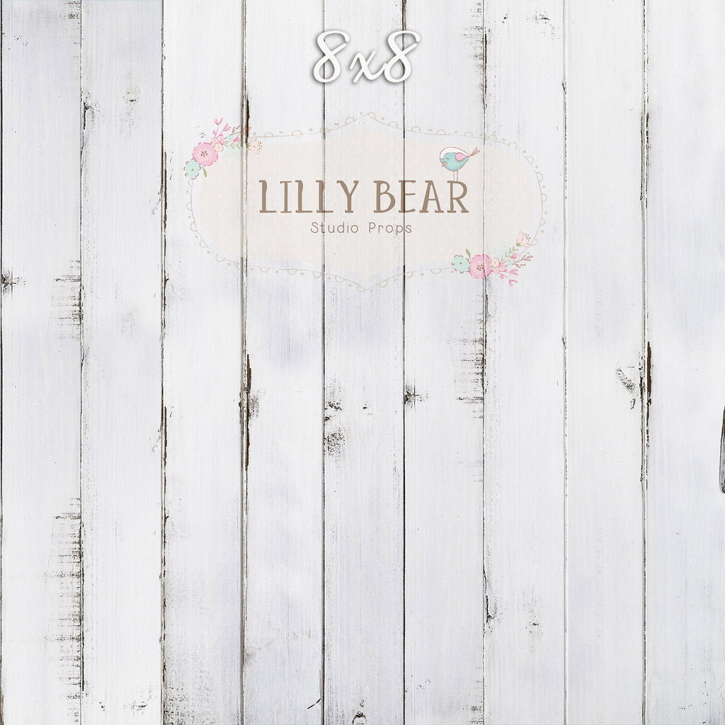 Lilly White Wood Planks Neoprene - Lilly Bear Studio Props, distressed, distressed planks, distressed wood, FLOORS, LB Pro, pro floor, pro floordrop, white distressed wood, white wood, white wood planks, wood planks