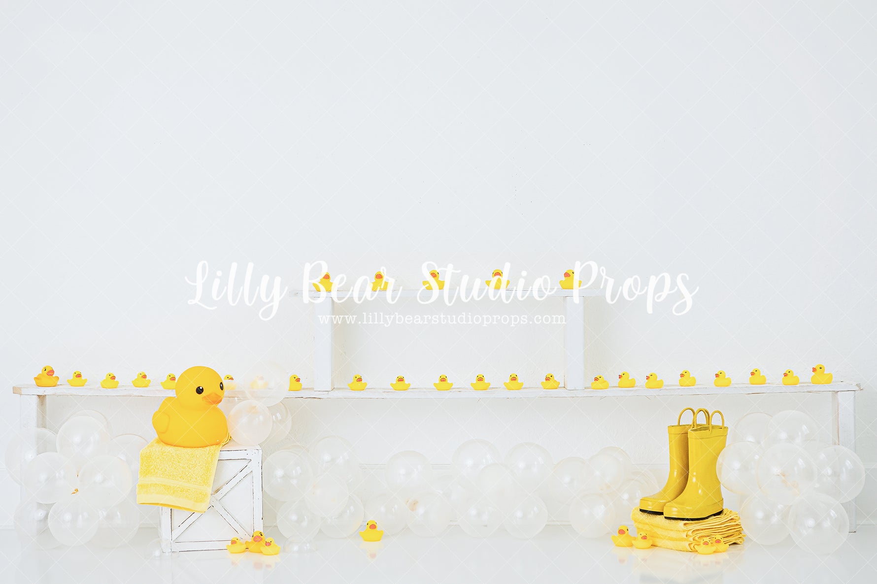 Litte Ducks - Lilly Bear Studio Props, april showers, clouds, fabric, fine art, floral, florals, flowers, girls, hand painted, poly, rain, rainboots, rainy day, showers, sun, sunny day, sunshine, umbrella, vinyl