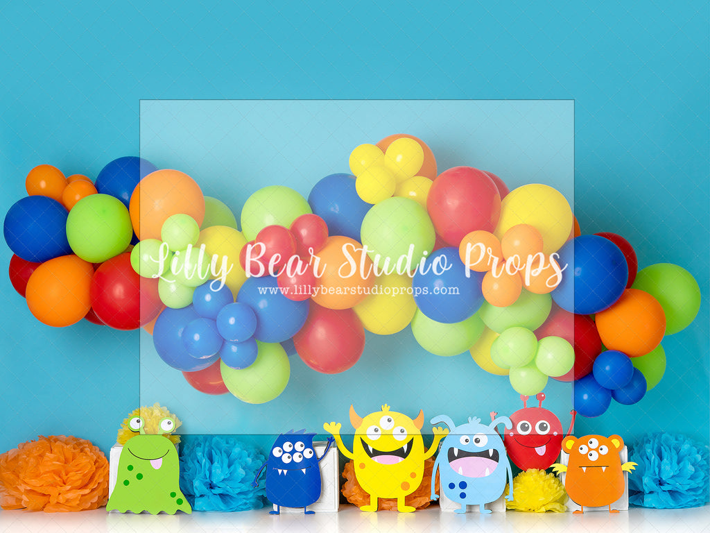 Little Monster Blue - Lilly Bear Studio Props, blue monster, little monsters, monster balloons, Monster Truck, Monsters, multi colour